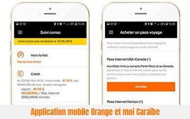 application mobile orange et moi Caraïbe