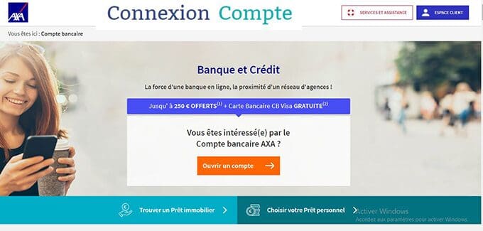 ouverture compte bancaire Axa