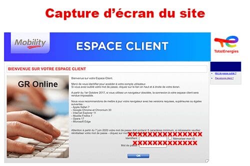 Se connecter sur GR Online TOTAL
