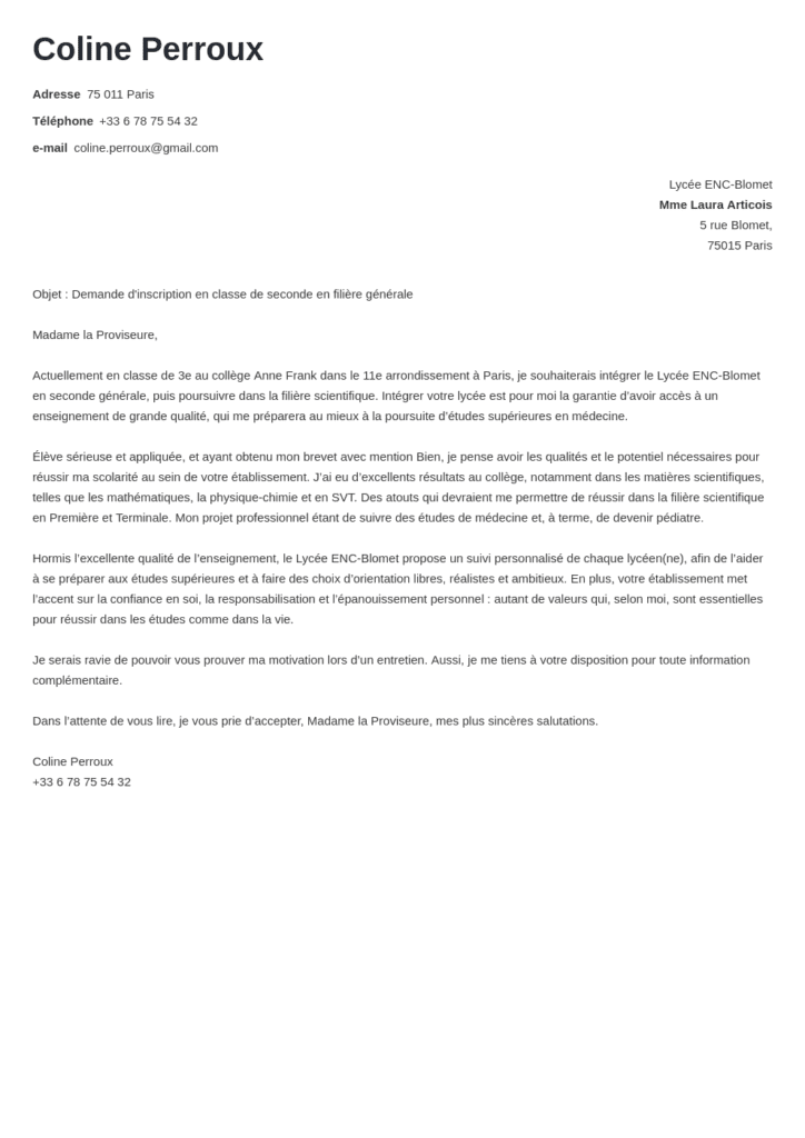 La lettre de motivation pour réussir au lycée