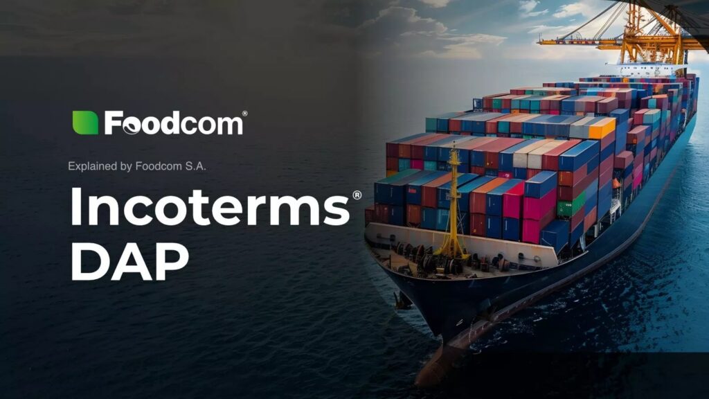 Camion de transport international livrant des marchandises palettisées sous incoterm DAP