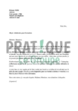 Lettre de démission de formation
